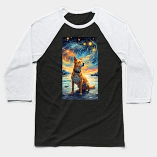 Dog in Van Gogh style Baseball T-Shirt